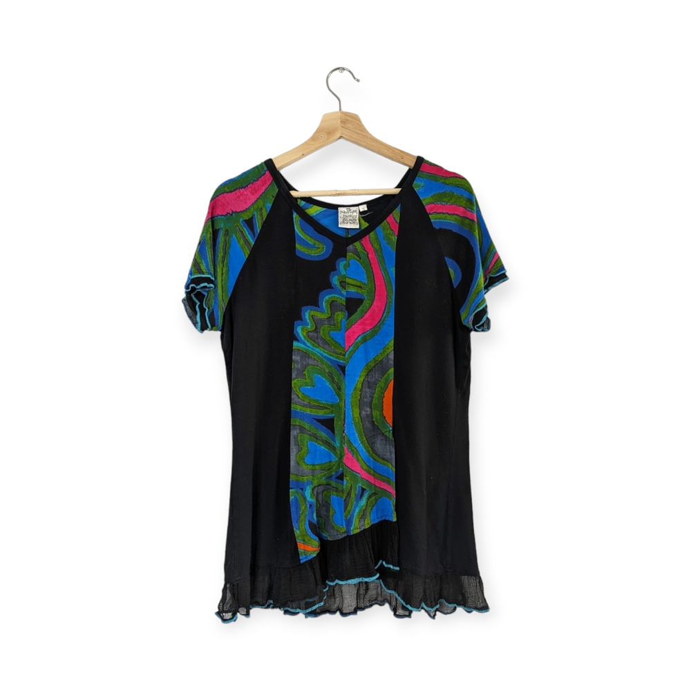 Parsley & Sage Colorful Lagenlook Flowy Knit Top